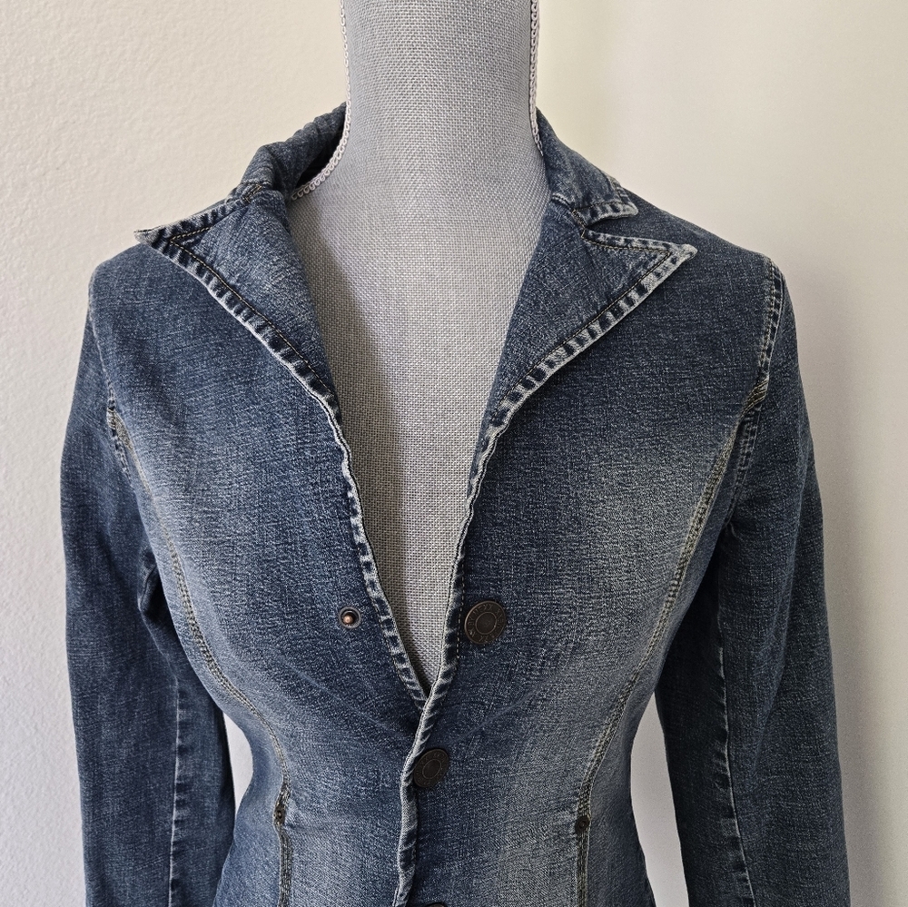 Vintage Y2K Miss Sixty‎ Jean Blue Denim Fitted Jacket Size Medium - Picture 6 of 16